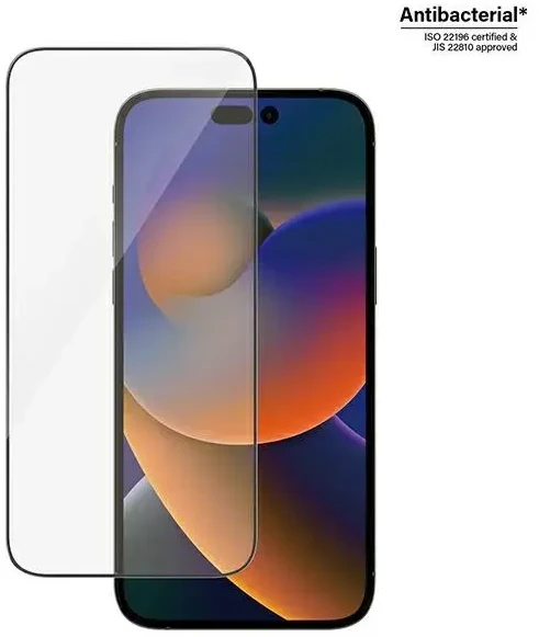 Panzer Glass PREMIUM TEMPERED biometrinio stiklo ekrano apsauga pilnas dangtelis iPhone 2022 6.7'' Pro Max UWF wA AB (Juodas)