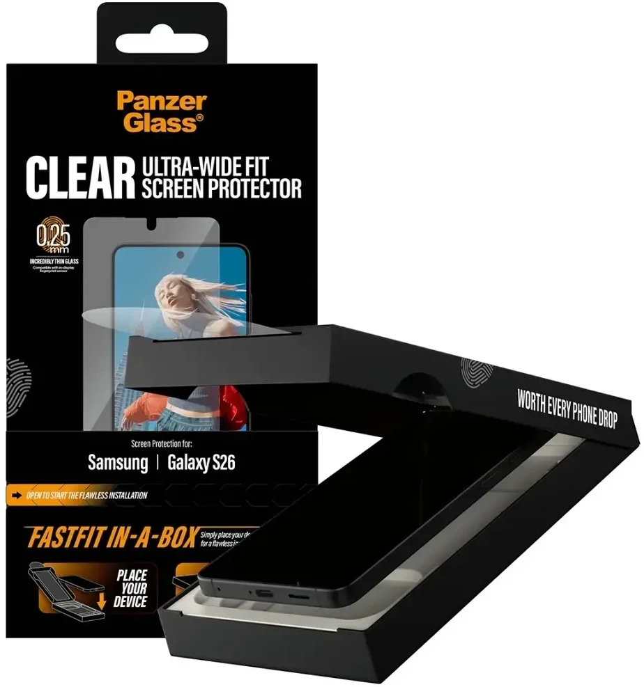 Panzer Glass PanzerGlass Apsauginis stiklas PanzerGlass Screen Protector Samsung Galaxy S26 | U-Wide Fit w. FASTFIT IN-A-BOX