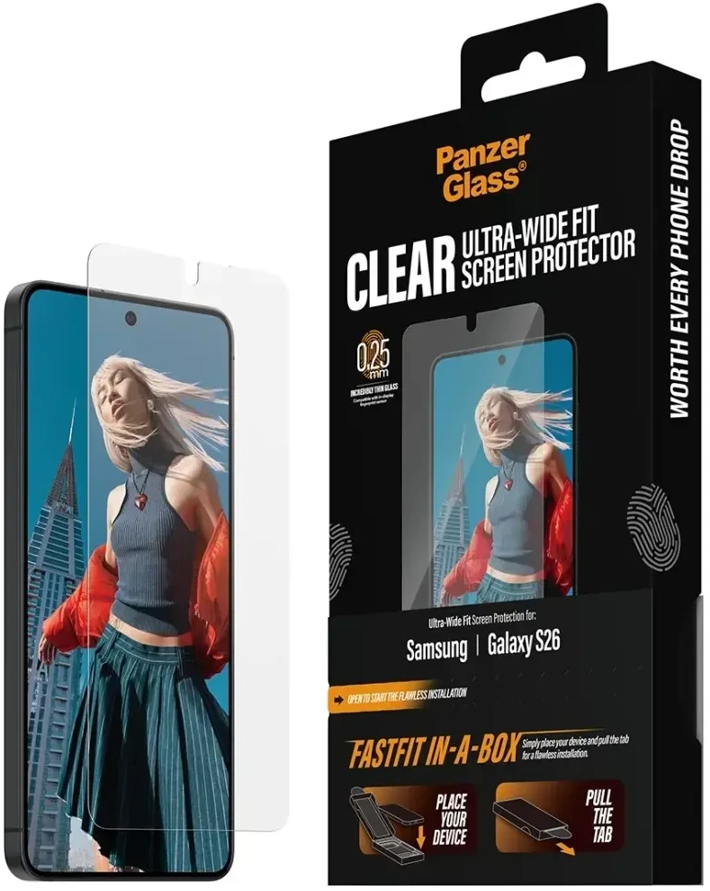 Panzer Glass PanzerGlass Apsauginis stiklas PanzerGlass Screen Protector Samsung Galaxy S26 | U-Wide Fit w. FASTFIT IN-A-BOX