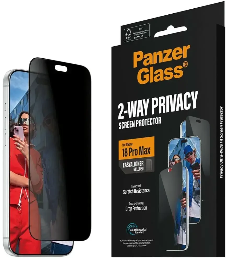 Panzer Glass Privacy Screen Protector PanzerGlass 2-Way Ultra-Wide Fit EasyAligner do iPhone 18 Pro Max