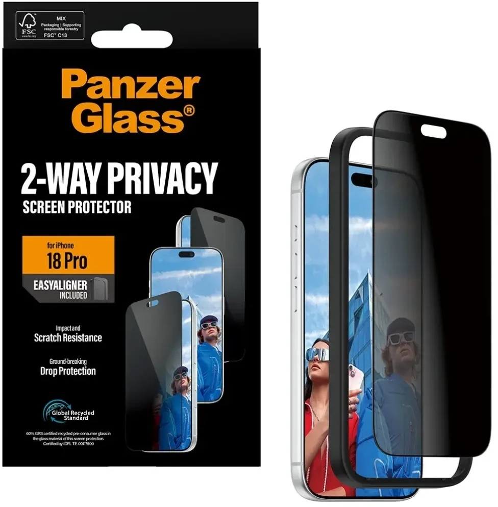 Panzer Glass Privacy Screen Protector PanzerGlass 2-Way Ultra-Wide Fit EasyAligner do iPhone 18 Pro
