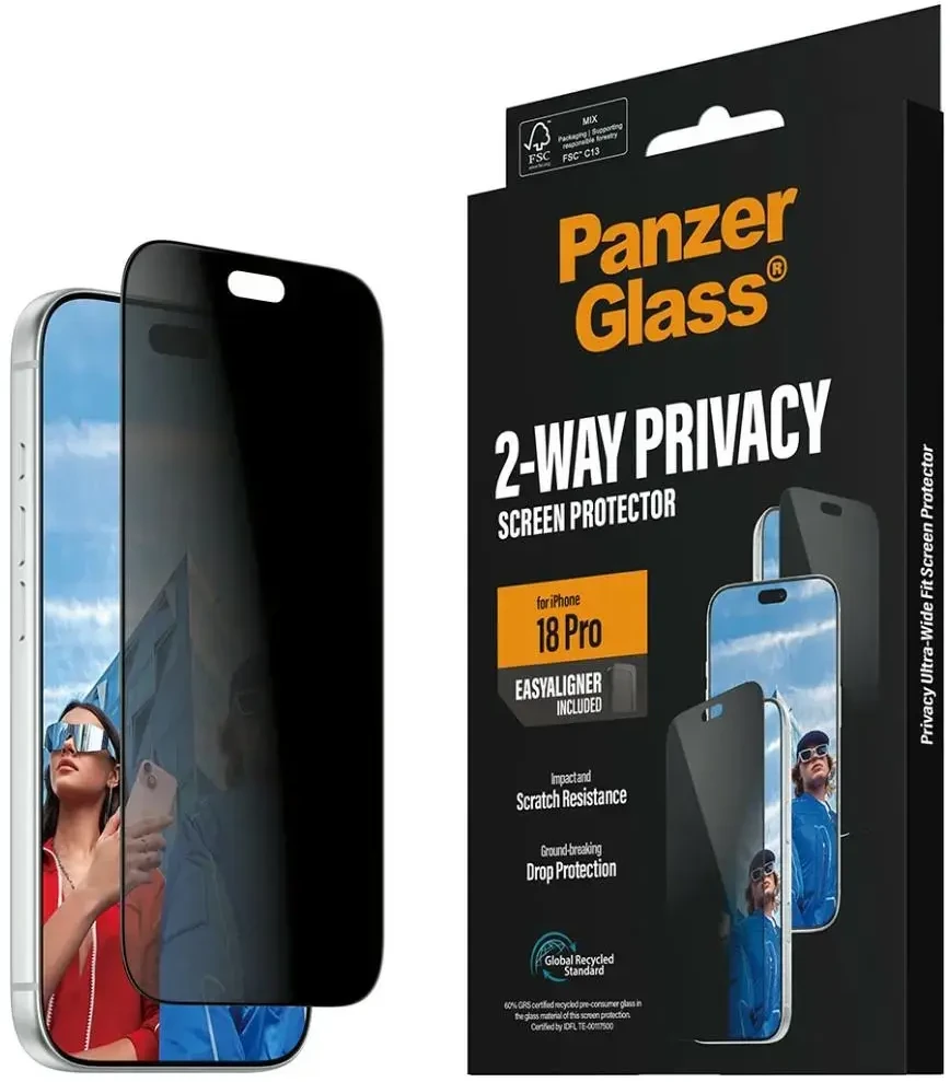 Panzer Glass Privacy Screen Protector PanzerGlass 2-Way Ultra-Wide Fit EasyAligner do iPhone 18 Pro