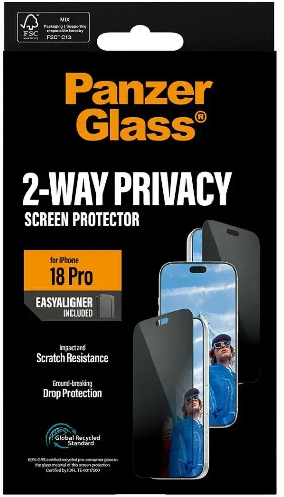 Panzer Glass Privacy Screen Protector PanzerGlass 2-Way Ultra-Wide Fit EasyAligner do iPhone 18 Pro