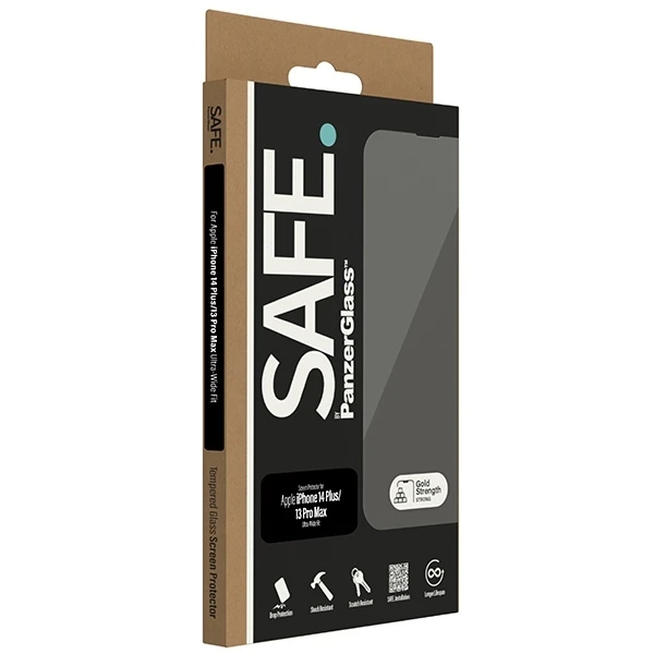 „Panzer Glass SAFE by PanzerGlass iPhone 14 Plus / 13Pro Max“ ekrano apsauga, itin plataus kampo, SAFE95175