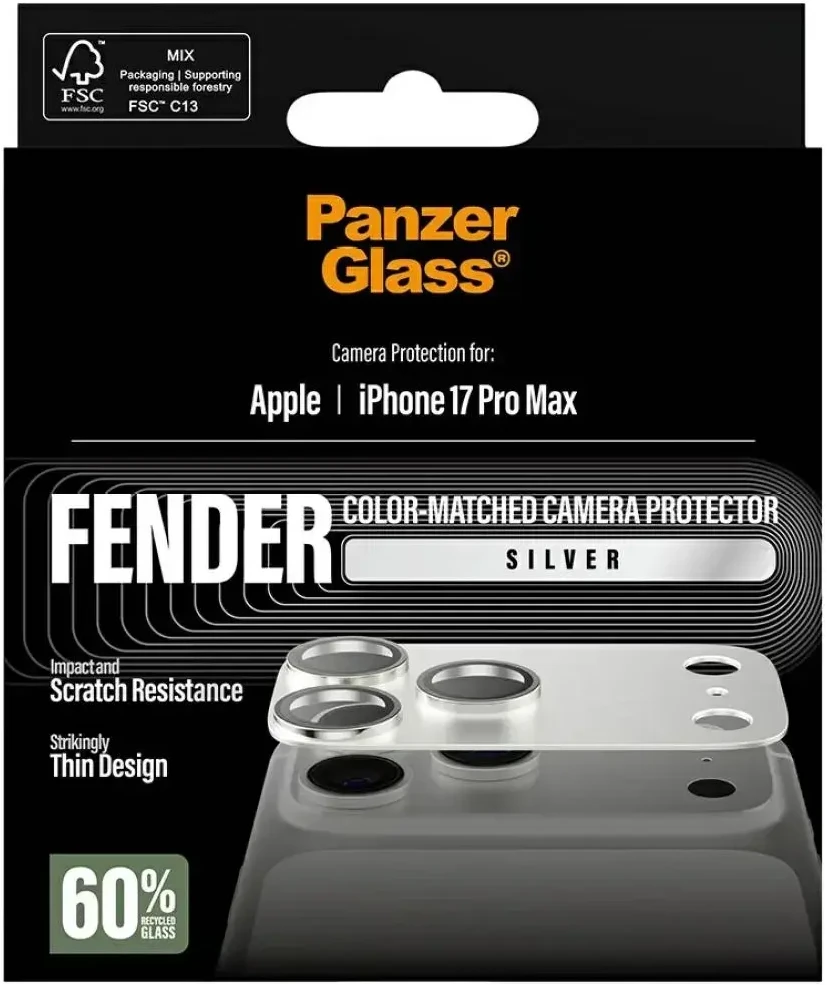Panzer Glass PanzerGlass Fender Camera Protector for iPhone 17 Pro Max - Sidabrinis