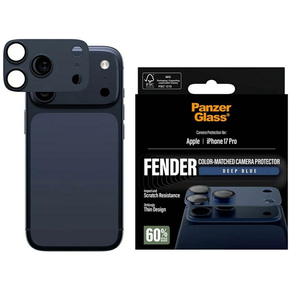„Panzer Glass PanzerGlass Fender“ kameros apsauga, skirta „iPhone 17 Pro“ - Mėlyna