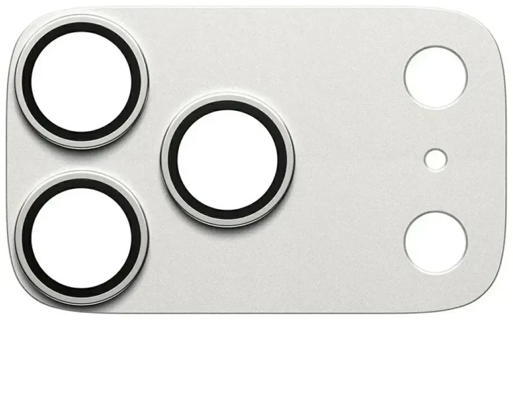 Panzer Glass Grūdintas stiklas fotoaparato objektyvui PanzerGlass Fender Camera Protector, skirtas iPhone 17 Pro, sidabrinis