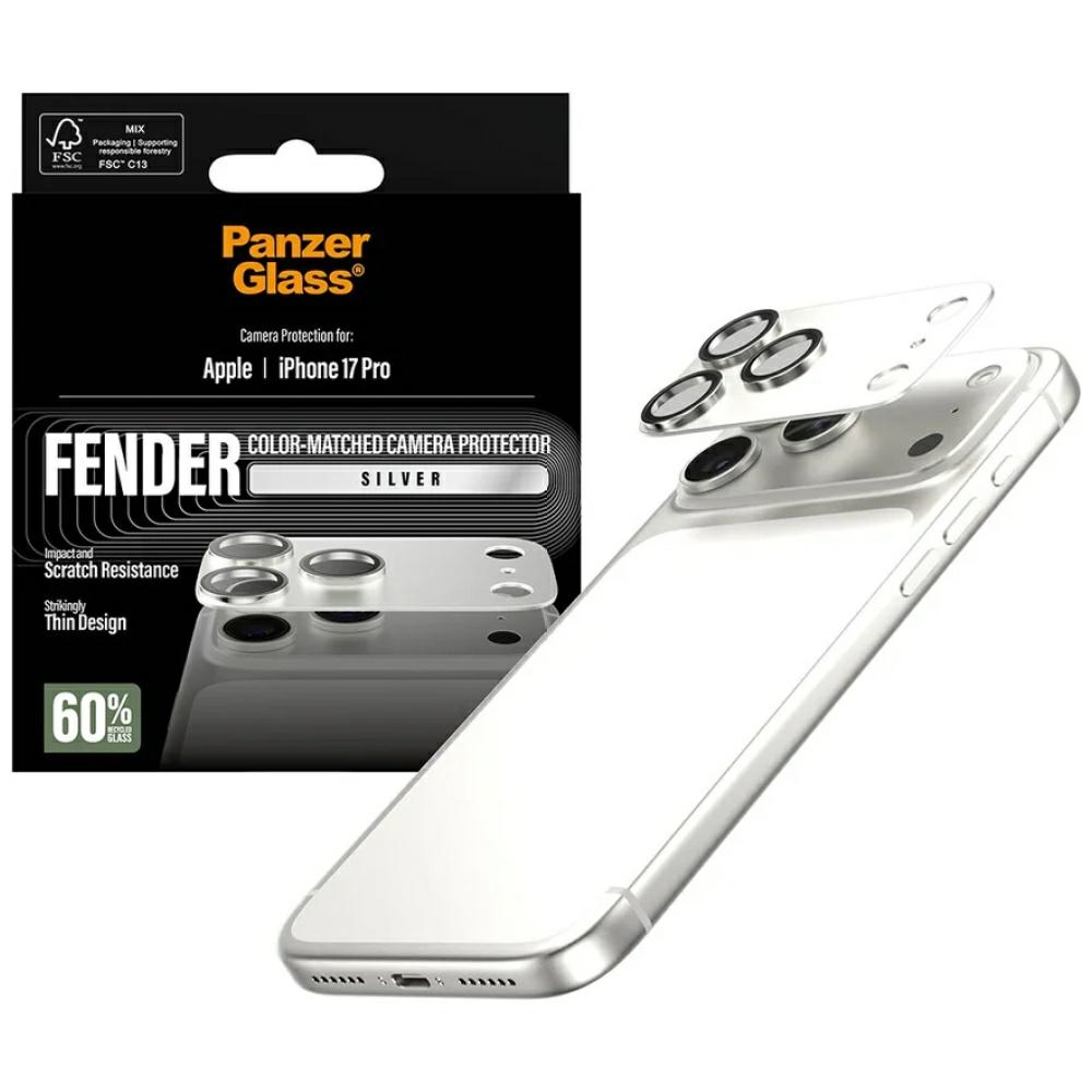 Panzer Glass Grūdintas stiklas na objektyvas PanzerGlassFender Camera Protector do iPhone 17 Pro sidabrinė