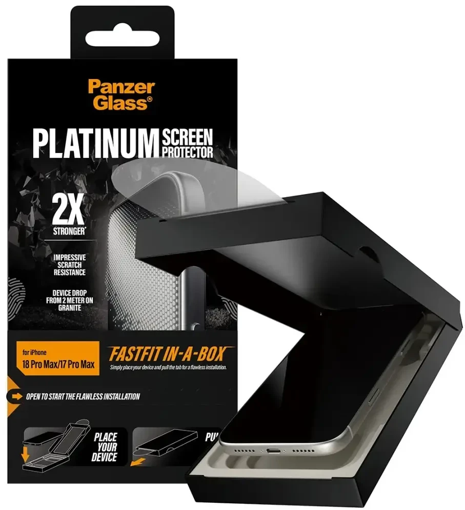Panzer Glass Tempered glass PanzerGlass Platinum w. Fastfit in-a-box do iPhone 18 Pro Max / 17 Pro Max