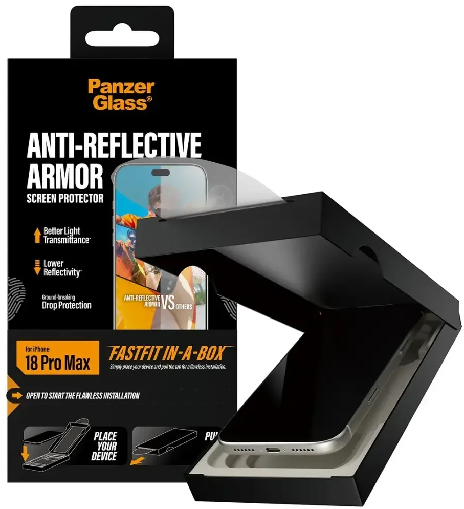 Panzer Glass Tempered PanzerGlass Armor Anti-Reflective Screen Protector w.FastFit in-a-box for iPhone 18 Pro Max