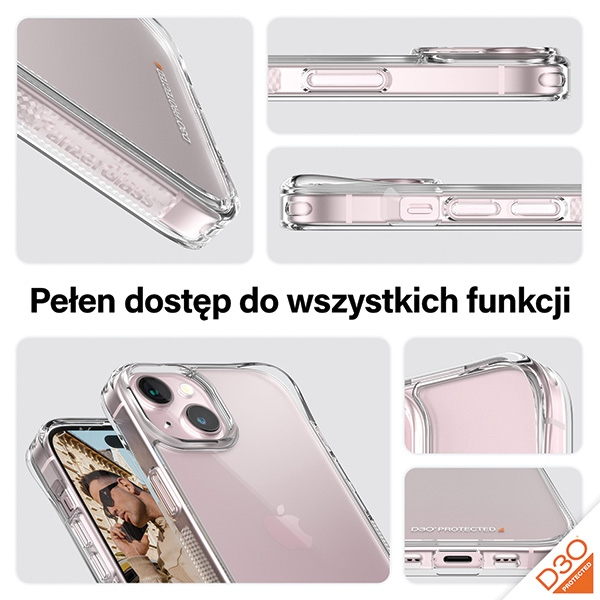 Panzer Glass PanzerGlass | Panzerglass 3-in-1 pakuotė | iPhone | iPhone 15 | Išvalyti | Suderinamas su belaidžiu įkrovimu. Atsparus įbrėžimams ir smūgiams | „PicturePerfect“ fotoaparato objektyvo apsauga, su belaidžiu įkrovimu suderinamas kietasis dėklas ir itin platus ekrano apsauginis sluoksnis