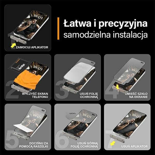 Panzer Glass PanzerGlass™ MATRIX ekrano apsauga su D3O iPhone 15 Pro | Itin platus pritaikymas w. AlignerKit