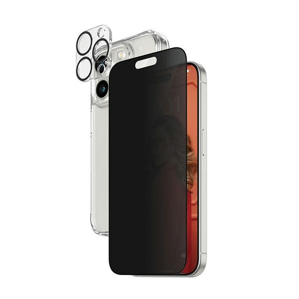 Panzer Glass PanzerGlass Privacy Bundle 3in1 dėklas telefonui skaidrus Case + Privacy Glass + Camera Protector Apple iPhone 15 Pro