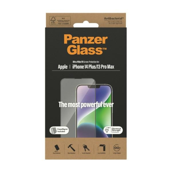 Panzer Glass PanzerGlass | Ekrano apsauga | Apple | iPhone 14 Plus/13 Pro Max | Stiklas | Išvalyti | Itin platus pritaikymas; Lengvas montavimas; Atsparus pirštų atspaudams