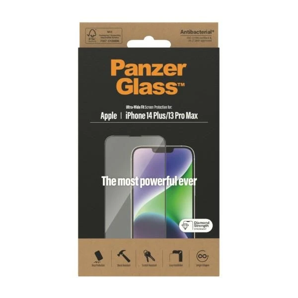 Panzer Glass PanzerGlass | Ekrano apsauga | Apple | iPhone 14 Plus/13 Pro Max | Stiklas | Skaidrus | Itin platus pritaikymas
