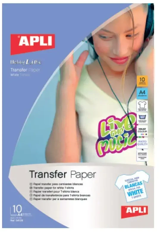 Apli Transferinis popierius šviesiems marškinėliams A4, Ref 4128 [10 lapų]