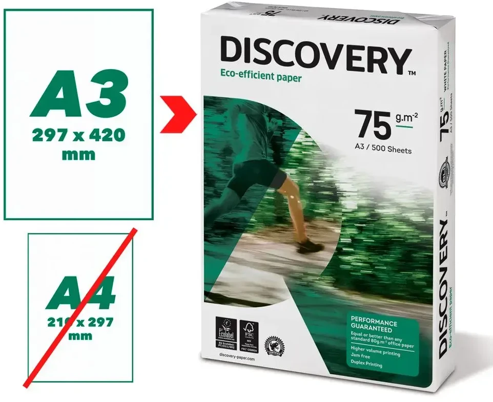Kvapusis popierius A3 75g Discovery eco op500ark IGEPA 834217B75