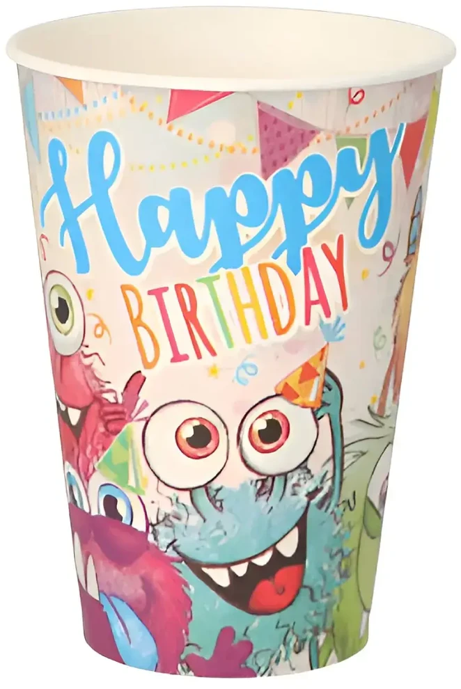 Papstar Popieriniai puodeliai Funny Monsters 10vnt 0,2l