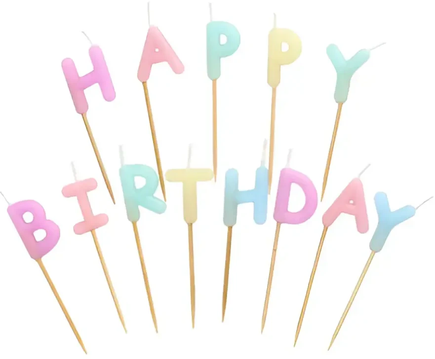 Papstar Žvakutės Happy Birthday Pastelinės spalvos