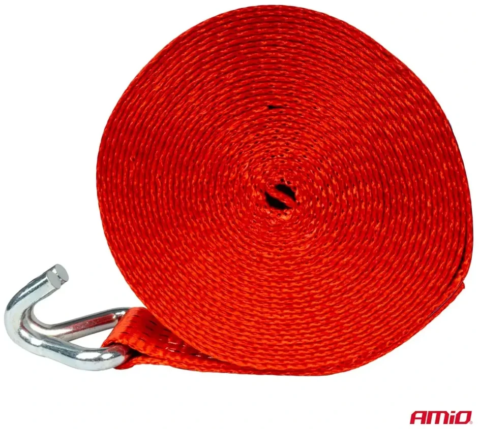 Krovinių tvirtinimo diržas ERGO su kabliu, 5000 kg, 11,6 m x 50 mm, AMiO-03999