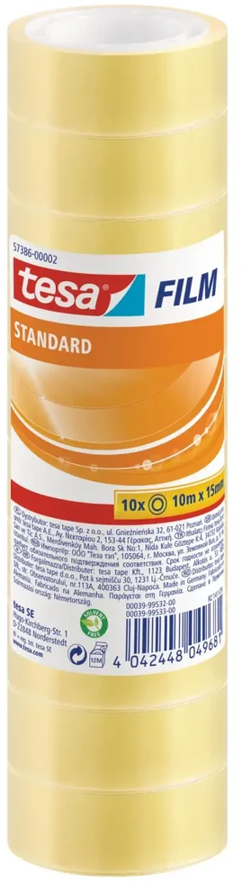Tesa tesafilm® Standard, 10 vnt. pakuotė, 15 mm x 10 m