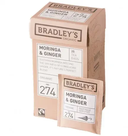 Bradley's moringų ir imbiero arbata, 25 pakeliai