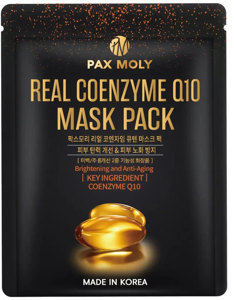 PaxMoly, Real Coenzyme Q10, Hydrating & Revitalising, Sheet Mask, Face, Day & Night, 25 ml
