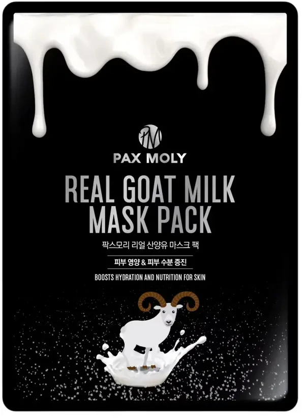 PaxMoly, Real Goat Milk, Hydrating & maitininantis, Sheet Mask, Face, Day & Night, 25 ml