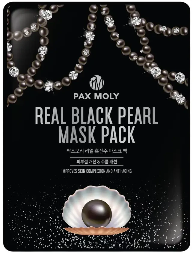 PaxMoly, Real Juodas Pearl, Anti-Aging, Sheet Mask, For Face, 25 ml