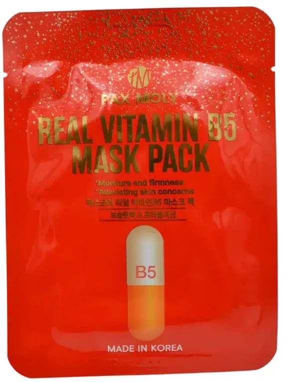 PaxMoly, Real Vitamin B5, Hydrating & Soothing & Repairing, Sheet Mask, Face, Day & Night, 25 ml