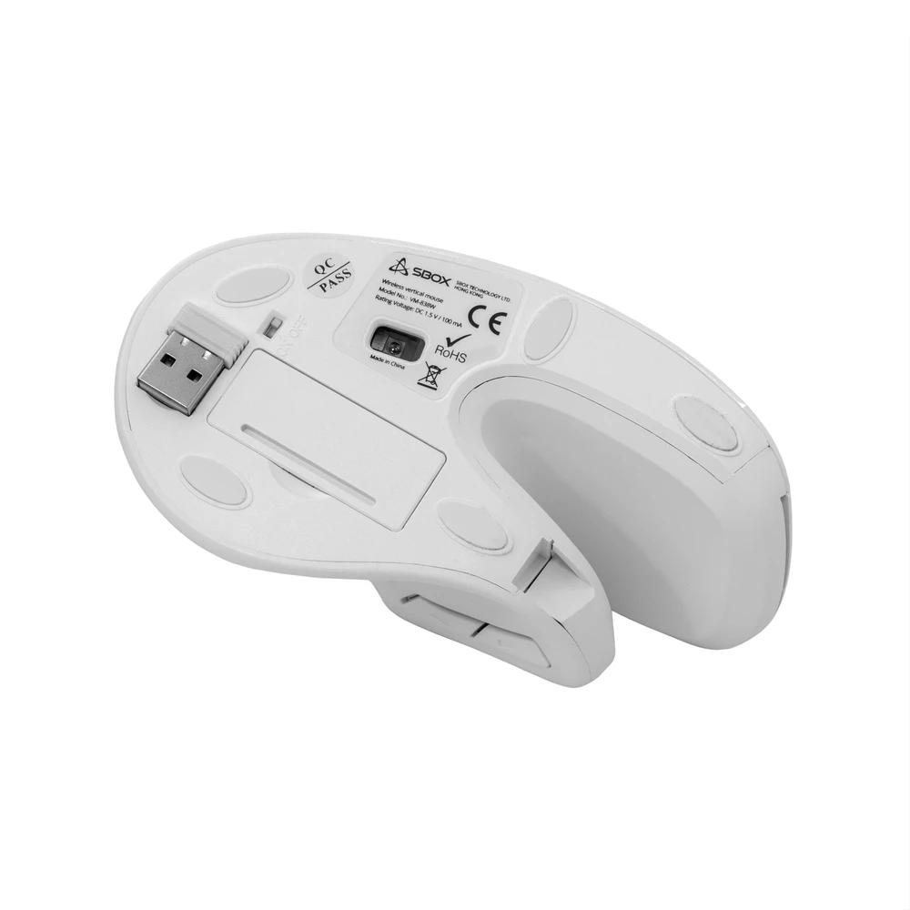 Sbox VM-838W Belaidė vertikali pelė baltos spalvos