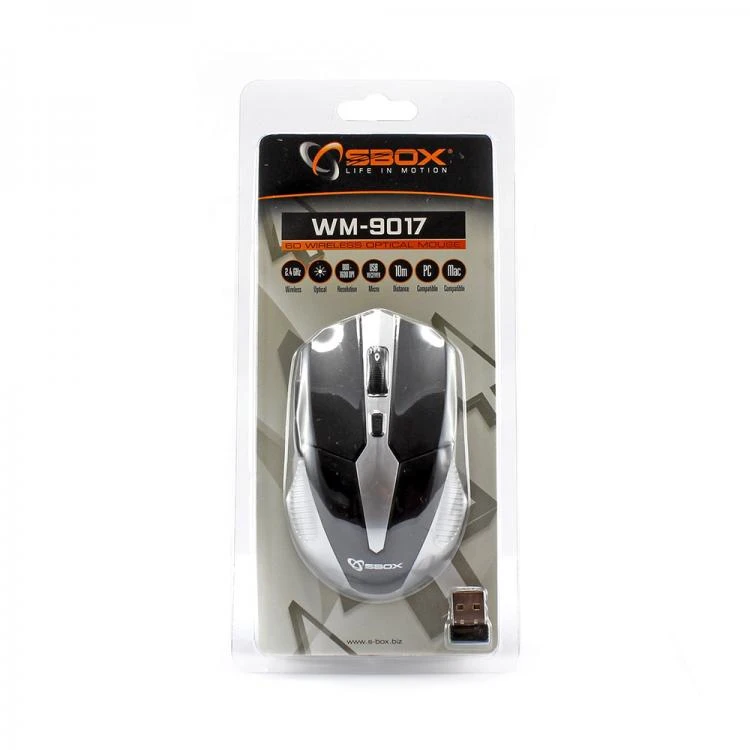 Sbox Technology SBOX Pelė WM-9017BS juoda/sidabrinė belaidė