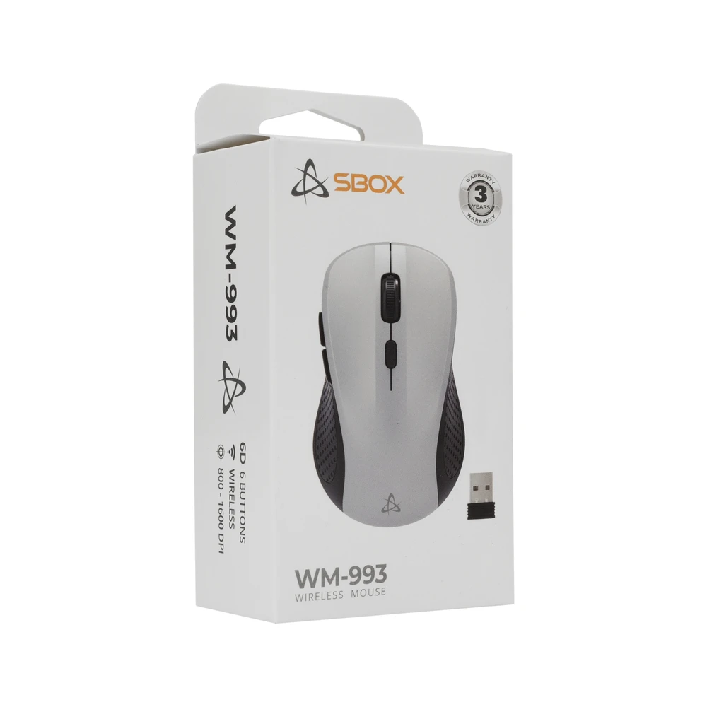 Pelė Sbox WM-993 sidabro spalvos