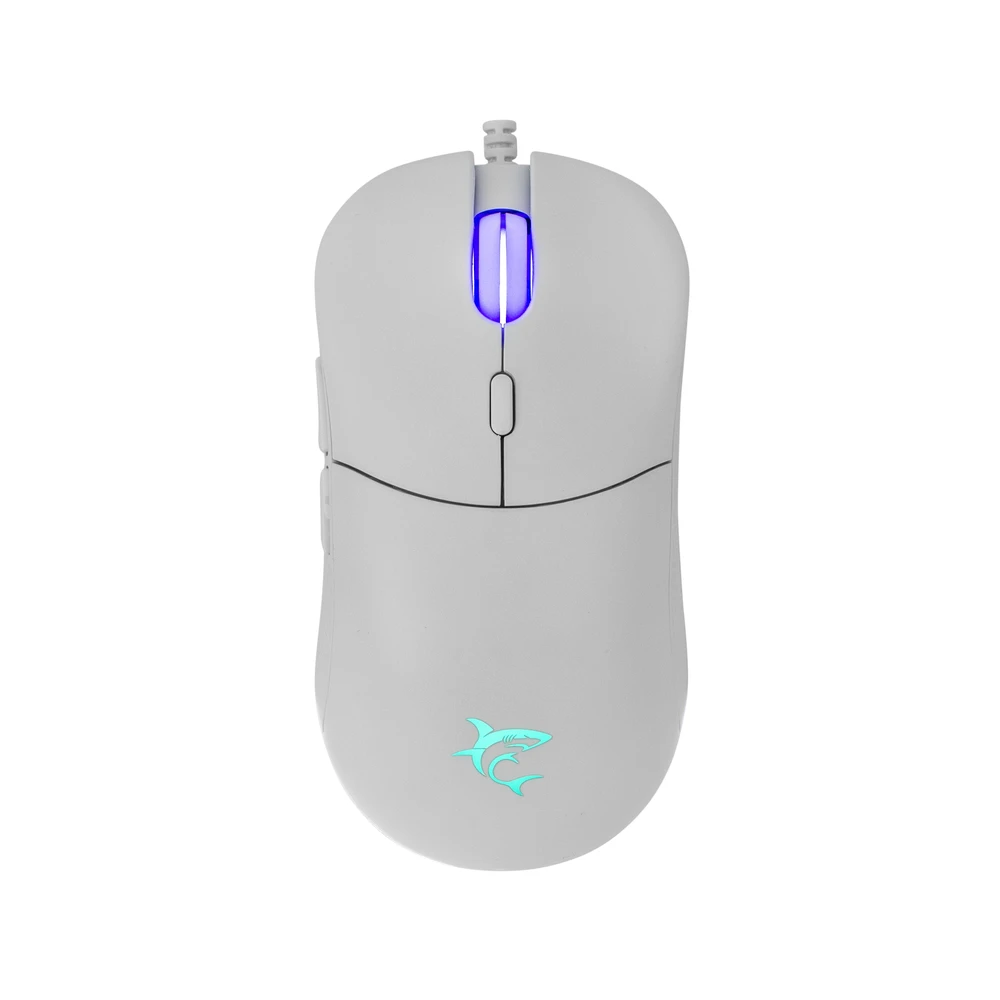 Pelė White Shark Myszka žaidimams Baltas Shark Bagdemagus GM-5010 su laidu 7200 dpi optinė balta