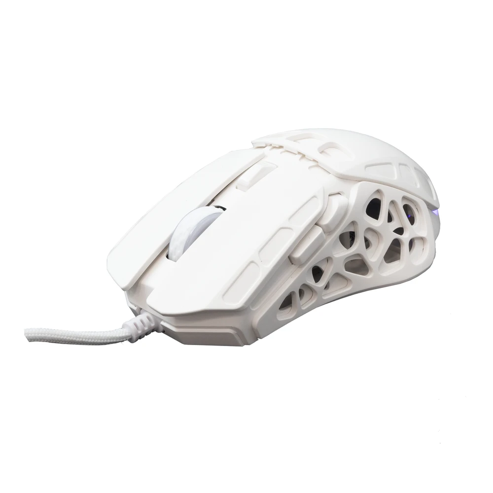 Pelė White Shark Myszka žaidimams Baltas Shark Ector GM-5016 su laidu 12400 dpi optinė balta