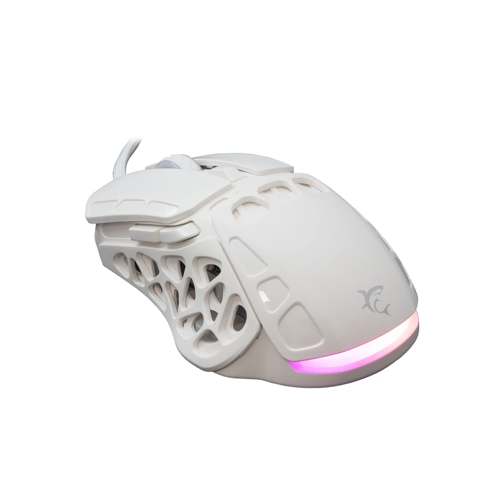 Pelė White Shark Myszka žaidimams Baltas Shark Ector GM-5016 su laidu 12400 dpi optinė balta
