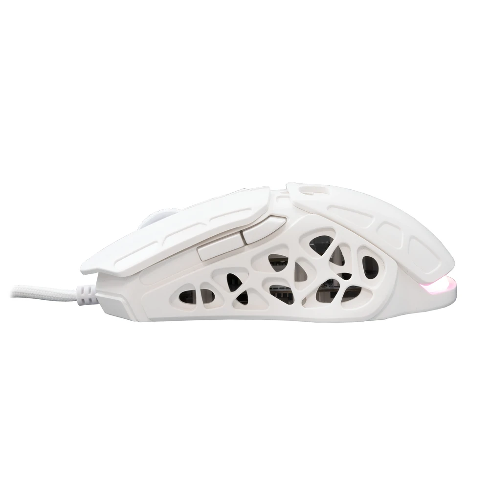 Pelė White Shark Myszka žaidimams Baltas Shark Ector GM-5016 su laidu 12400 dpi optinė balta