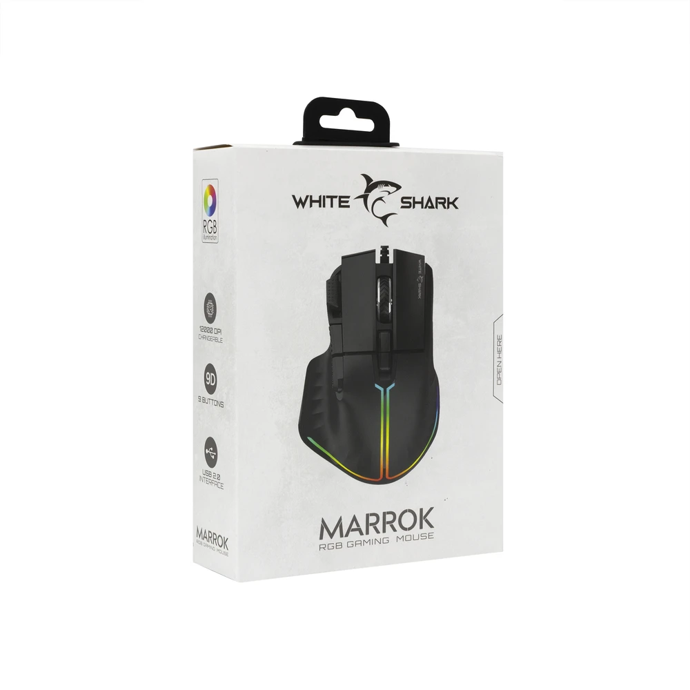 Pelė White Shark Baltas Shark GM-9006 Marrok juodas