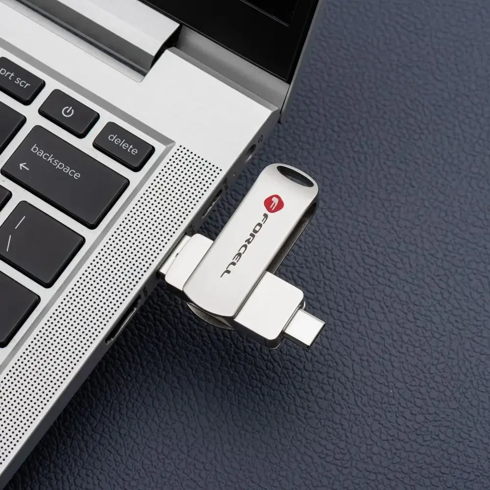 Pendrive 16GB USB 3.2 Gen 1 (USB A / USB C) Forcell F-Data Metal Duo sidabrinis