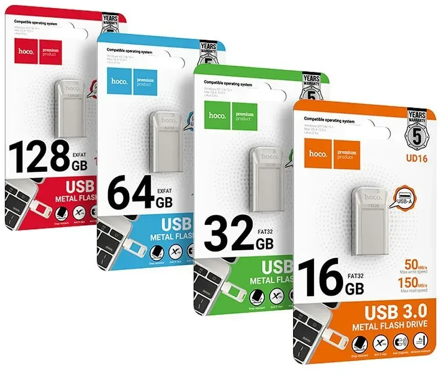 HOCO atmintukas USB A + USB C UD16 32GB USB3.0