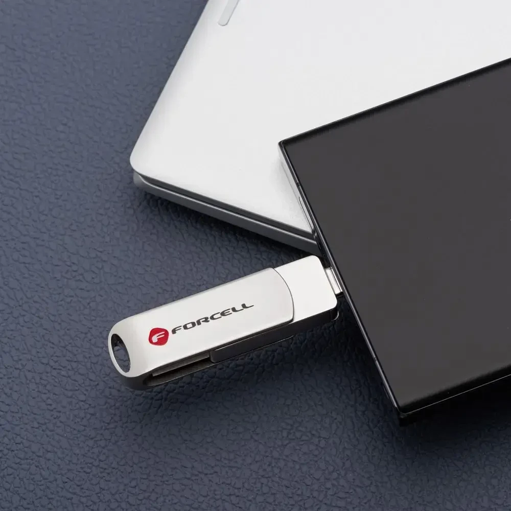 Pendrive 32GB USB 3.2 Gen 1 (USB A) Forcell F-Data Metal sidabrinis