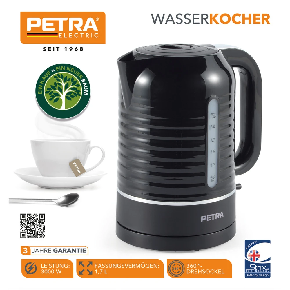 Petra Virdulys Salter Virdulys juoda elektrinis 3000 W SALTER, 1,7 l