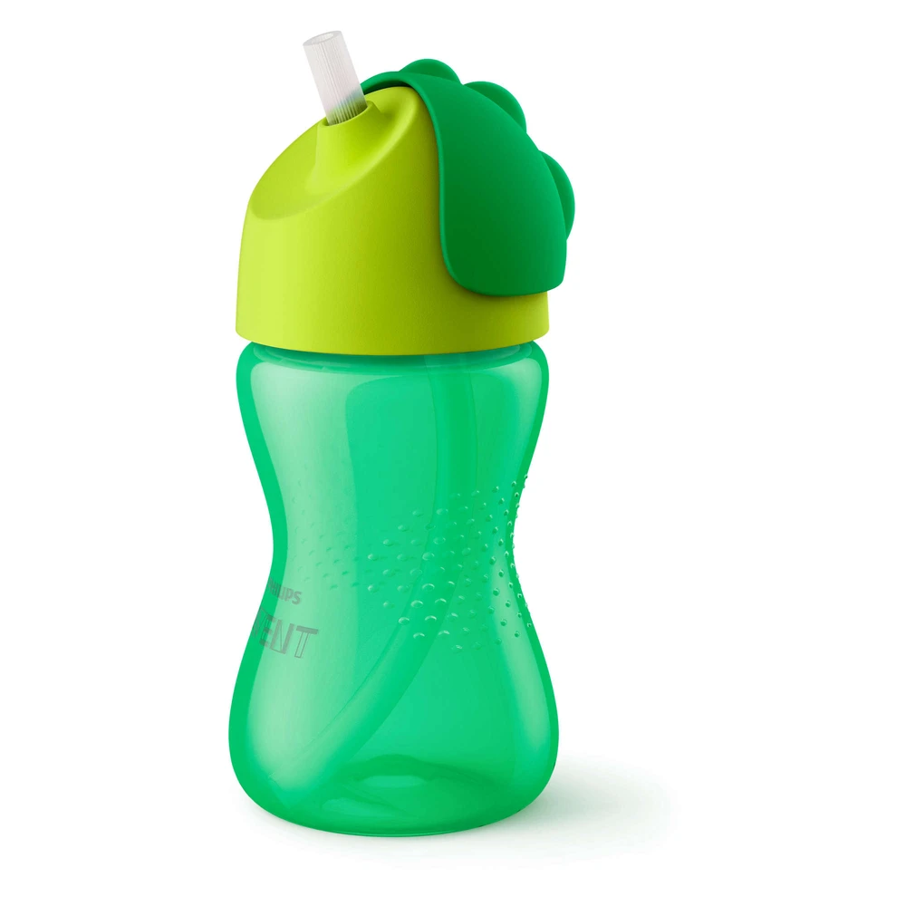Philips AVENT 12+ mėn. puodelis su šiaudeliu 300 ml, žalias
