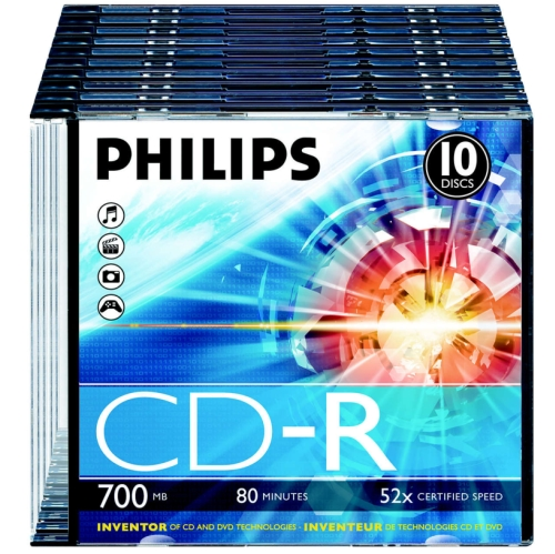 1x10 Philips CD-R 80Min 700MB 52x SL