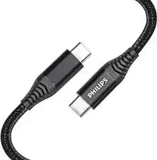 Philips USB-C – USB-C USB kabelis 2 m juodas (DLC5206C / 00)