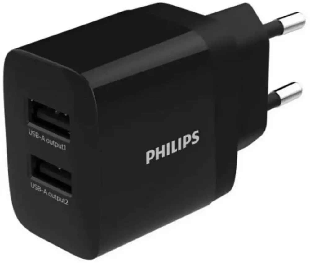 Philips DLP2610 Charger 2xUSB Juodas