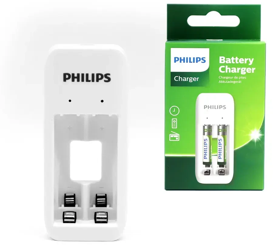 Įkroviklis Philips Baterijų įkroviklis + 2xAA 700mAh, USB laidas