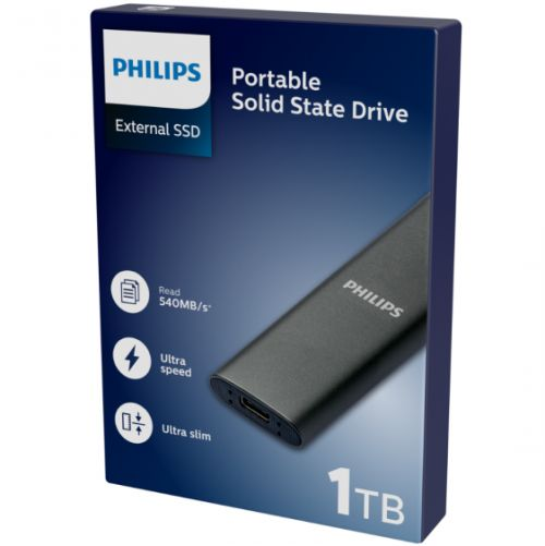 Kietasis diskas <p>Philips Externe SSD 1TB Ultra Speed Pilkas</p>