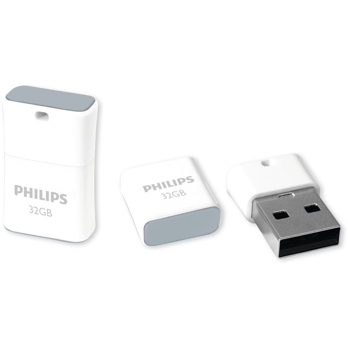 ATMINTINĖ „Philips“ USB 2.0 32 GB „Pico“ leidimas „Shadow Pilkas“