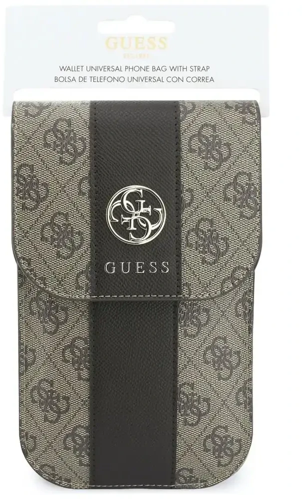 Phone bag Guess 4G & Classic Logos Stripe Strap ruda